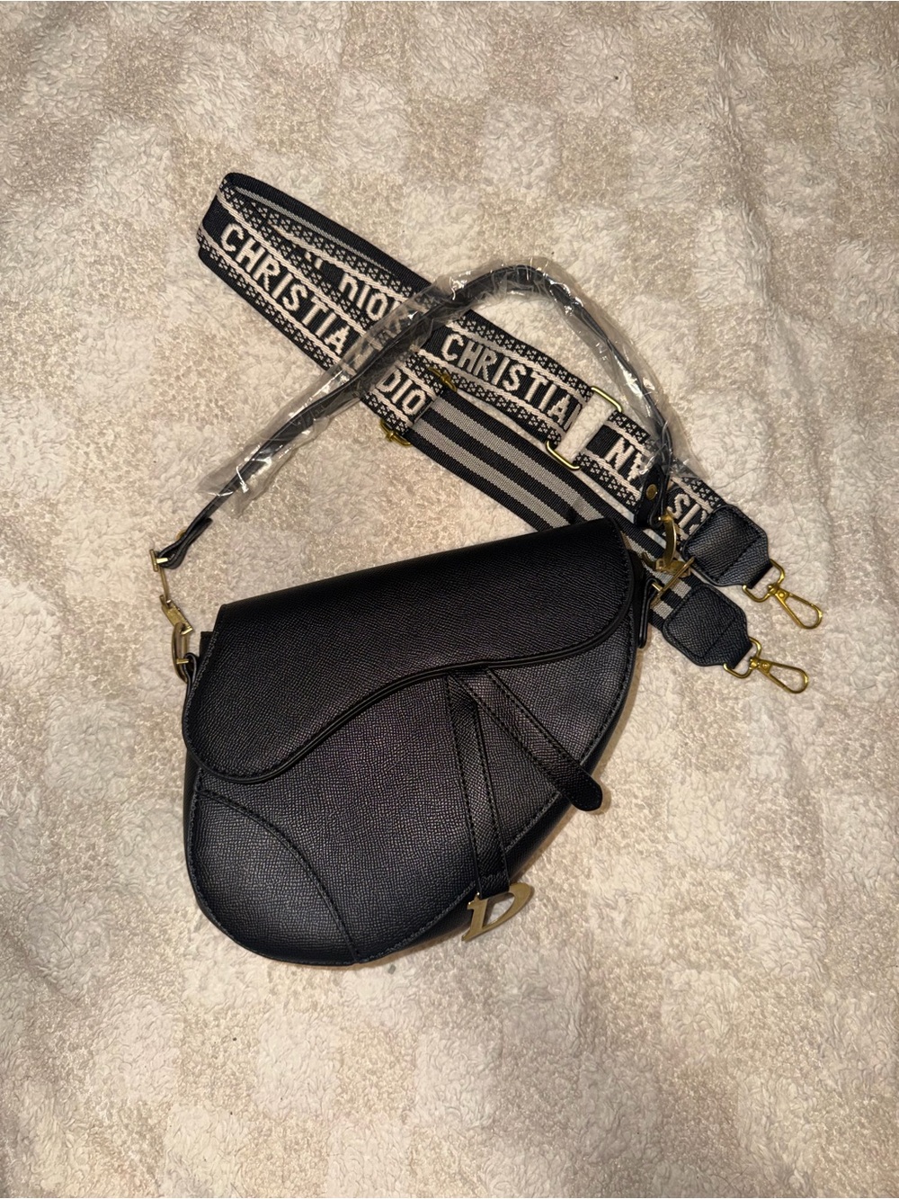 Small Black Shoulder Bag with Crossbody Strap
